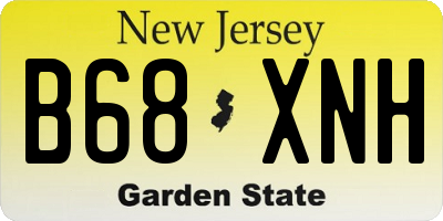 NJ license plate B68XNH