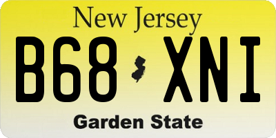 NJ license plate B68XNI
