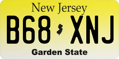 NJ license plate B68XNJ