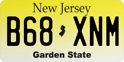 NJ license plate B68XNM