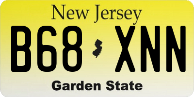 NJ license plate B68XNN
