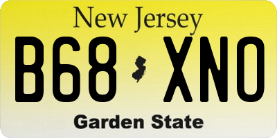 NJ license plate B68XNO