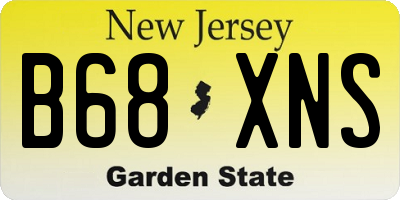 NJ license plate B68XNS