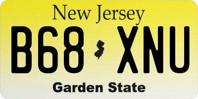 NJ license plate B68XNU