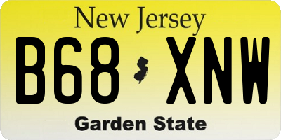 NJ license plate B68XNW