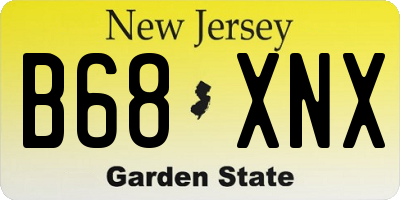 NJ license plate B68XNX