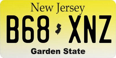 NJ license plate B68XNZ