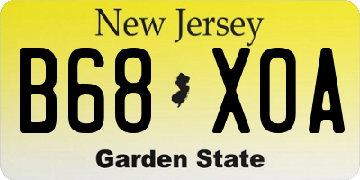 NJ license plate B68XOA