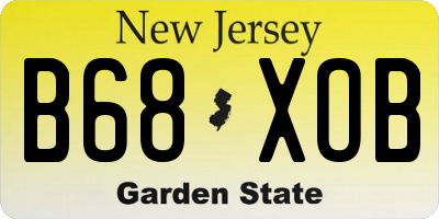 NJ license plate B68XOB