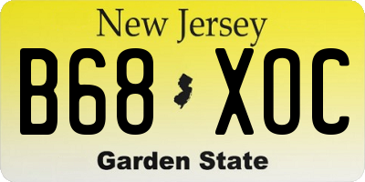 NJ license plate B68XOC