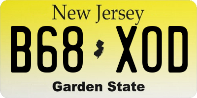 NJ license plate B68XOD