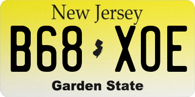 NJ license plate B68XOE