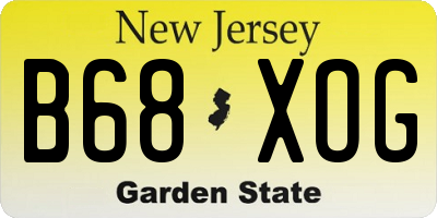 NJ license plate B68XOG