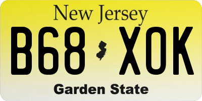 NJ license plate B68XOK
