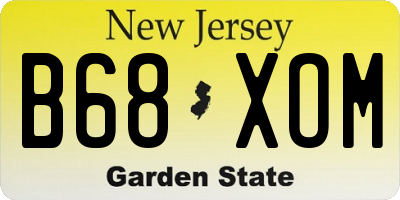 NJ license plate B68XOM