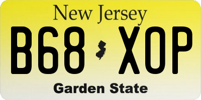NJ license plate B68XOP