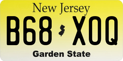 NJ license plate B68XOQ