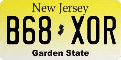 NJ license plate B68XOR