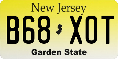 NJ license plate B68XOT