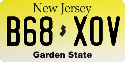 NJ license plate B68XOV