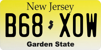 NJ license plate B68XOW