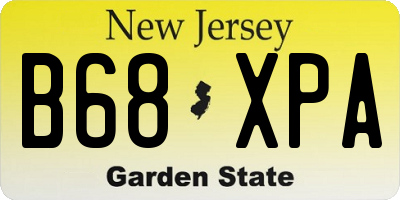NJ license plate B68XPA