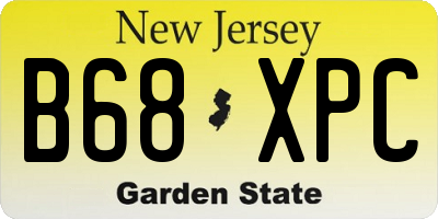 NJ license plate B68XPC