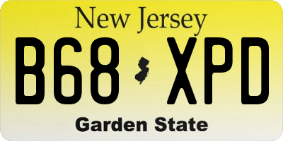 NJ license plate B68XPD