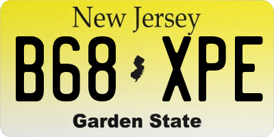 NJ license plate B68XPE