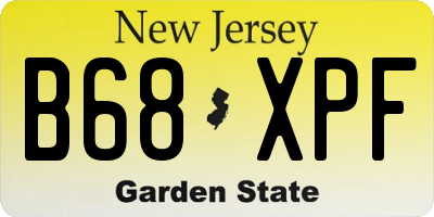 NJ license plate B68XPF