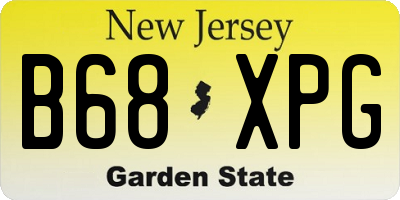 NJ license plate B68XPG