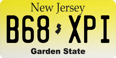 NJ license plate B68XPI