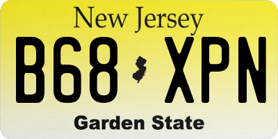 NJ license plate B68XPN