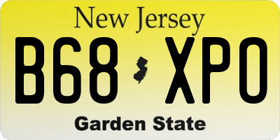 NJ license plate B68XPO