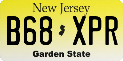 NJ license plate B68XPR