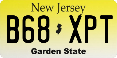 NJ license plate B68XPT