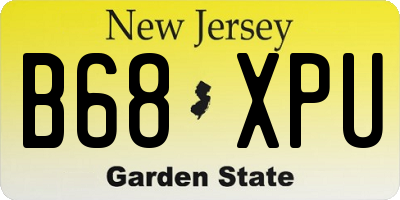 NJ license plate B68XPU