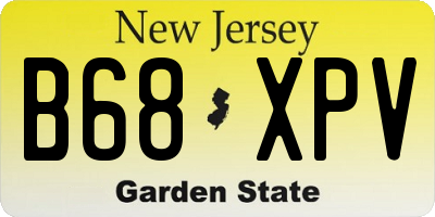 NJ license plate B68XPV