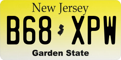 NJ license plate B68XPW