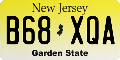 NJ license plate B68XQA