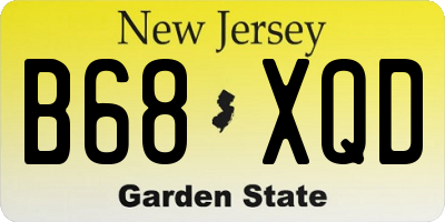 NJ license plate B68XQD