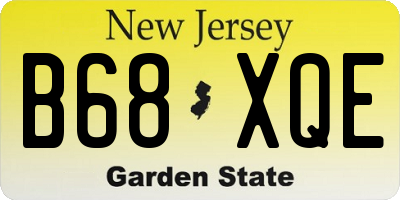 NJ license plate B68XQE