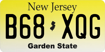 NJ license plate B68XQG