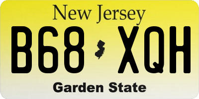 NJ license plate B68XQH