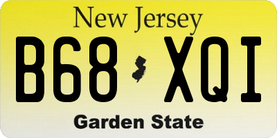 NJ license plate B68XQI