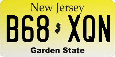 NJ license plate B68XQN