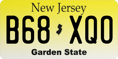 NJ license plate B68XQO