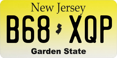 NJ license plate B68XQP