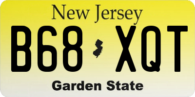 NJ license plate B68XQT