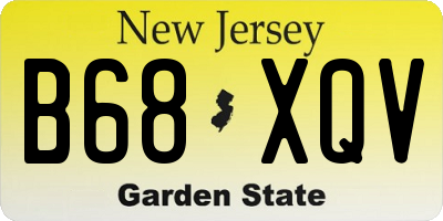 NJ license plate B68XQV